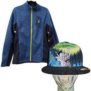 BUNDLE Spyder Constant Full Zip Sweater Medium/Concept One Rick & Morty Cap Hat